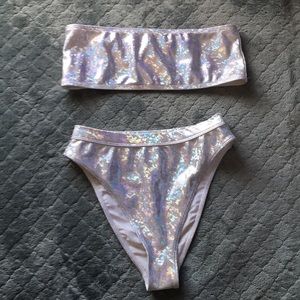Silver sequin rave set.